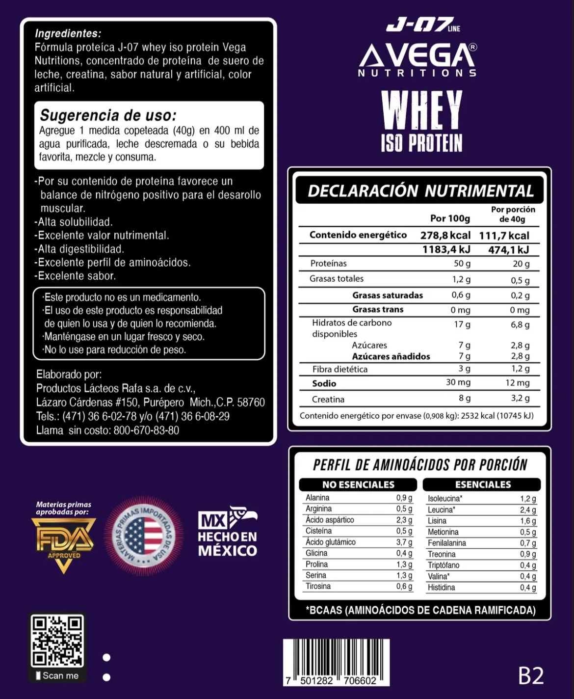 PROTEINA J-07 WHEY ISO PROTEIN 2LBS